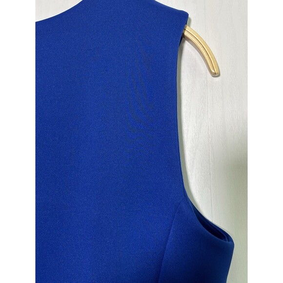 Calvin Klein Sheath Dress Womens 16W Blue Scuba Crepe Princess Seam Sleeveless - Picture 10 of 15